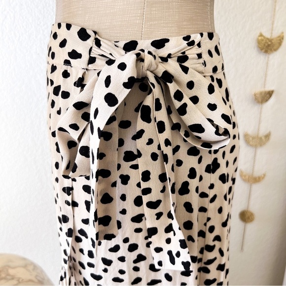 AQUA Spotted Ruffled Wrap Midi Skirt - Picture 9 of 15